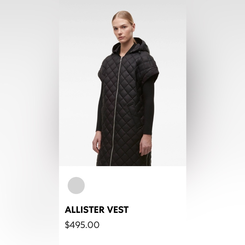 Moose Knuckles Allister Quilted Black Vest with Hood